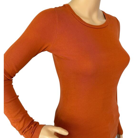 2/$30 J. Crew Slim Perfect Long Sleeve T-Shirt Deep Ember Orange Size XXS - Picture 10 of 14